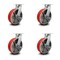 Service Caster 10 Inch Heavy Duty Red Poly on Cast Iron Caster Brakes 2 Swivel Locks, 4PK SCC-KP92S1030-PUR-RS-SLB-BSL-2-SLB-2 - alternate 4